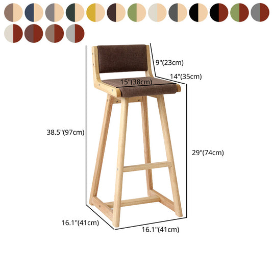 Modern Upholstered Low Back Footrest Bar Stool 29.13'' Rubberwood Stool Clearhalo 'Bar Furniture' 'Bar Stools' 'bar_stools' 'furn' 'furn_bar_stools' 'furniture_bar_stools' 'Kitchen & Dining Furniture' 'kitchen&dining_furn' 'kitchen' 'kitchen_furn' Furniture' 4679059