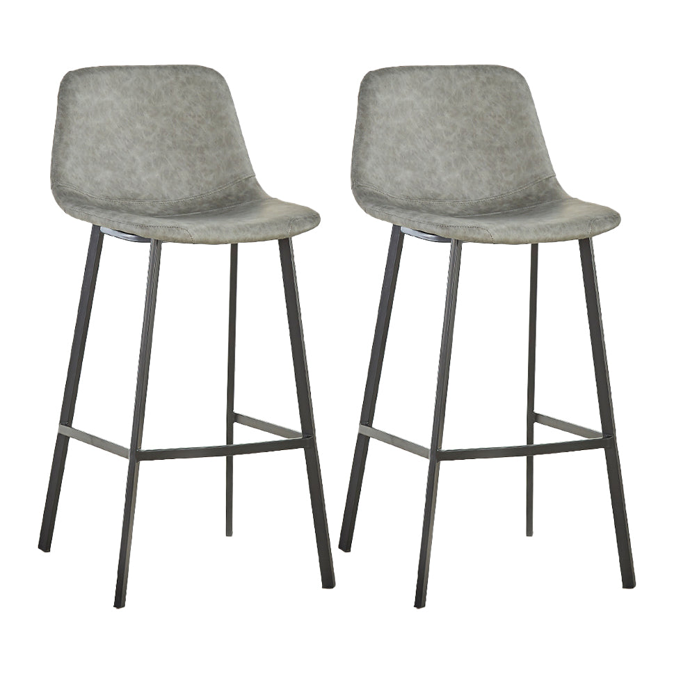 Industrial Bar and Counter Stool Low Back Stool with 4 Legs in Black Gray 2 Piece Set Clearhalo 'Bar Furniture' 'Bar Stools' 'bar_stools' 'furn' 'furn_bar_stools' 'furniture_bar_stools' 'Kitchen & Dining Furniture' 'kitchen&dining_furn' 'kitchen' 'kitchen_furn' Furniture' 4679061