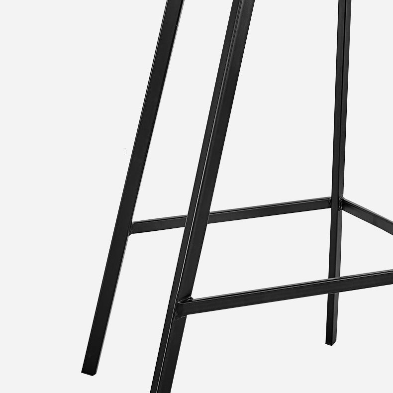 Industrial Bar and Counter Stool Low Back Stool with 4 Legs in Black Clearhalo 'Bar Furniture' 'Bar Stools' 'bar_stools' 'furn' 'furn_bar_stools' 'furniture_bar_stools' 'Kitchen & Dining Furniture' 'kitchen&dining_furn' 'kitchen' 'kitchen_furn' Furniture' 4679071