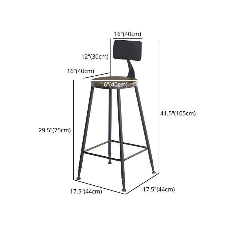 29.53" Industrial Bar and Counter Stool Low Back Stool with 4 Black Legs Clearhalo 'Bar Furniture' 'Bar Stools' 'bar_stools' 'furn' 'furn_bar_stools' 'furniture_bar_stools' 'Kitchen & Dining Furniture' 'kitchen&dining_furn' 'kitchen' 'kitchen_furn' Furniture' 4679096