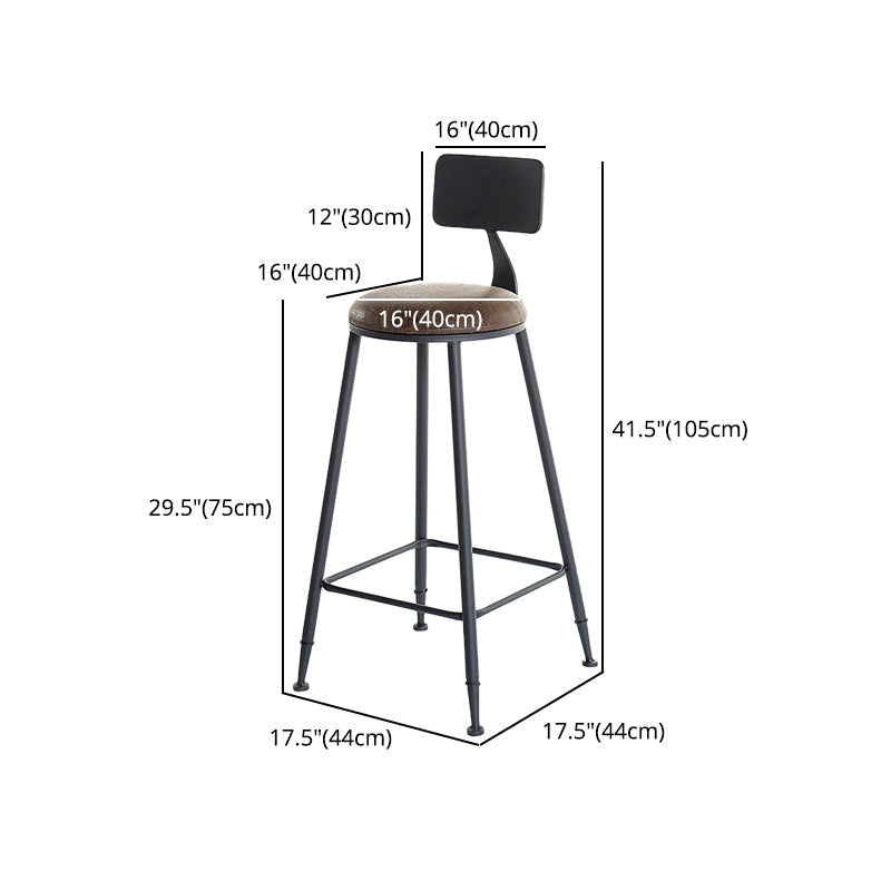 29.53" Industrial Bar and Counter Stool Low Back Stool with 4 Black Legs Clearhalo 'Bar Furniture' 'Bar Stools' 'bar_stools' 'furn' 'furn_bar_stools' 'furniture_bar_stools' 'Kitchen & Dining Furniture' 'kitchen&dining_furn' 'kitchen' 'kitchen_furn' Furniture' 4679098