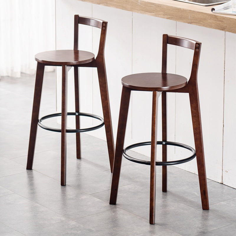 Contemporary Wood Kitchen Dining Room Armless Stool Low Back Bar Stool Clearhalo 'Bar Furniture' 'Bar Stools' 'bar_stools' 'furn' 'furn_bar_stools' 'furniture_bar_stools' 'Kitchen & Dining Furniture' 'kitchen&dining_furn' 'kitchen' 'kitchen_furn' Furniture' 4679099