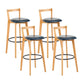 Contemporary Wood Kitchen Dining Room Armless Stool Low Back Bar Stool Dark Blue 4 Piece Set Clearhalo 'Bar Furniture' 'Bar Stools' 'bar_stools' 'furn' 'furn_bar_stools' 'furniture_bar_stools' 'Kitchen & Dining Furniture' 'kitchen&dining_furn' 'kitchen' 'kitchen_furn' Furniture' 4679103