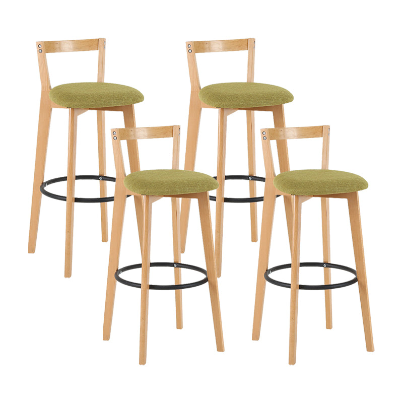 Contemporary Wood Kitchen Dining Room Armless Stool Low Back Bar Stool Green 4 Piece Set Clearhalo 'Bar Furniture' 'Bar Stools' 'bar_stools' 'furn' 'furn_bar_stools' 'furniture_bar_stools' 'Kitchen & Dining Furniture' 'kitchen&dining_furn' 'kitchen' 'kitchen_furn' Furniture' 4679110
