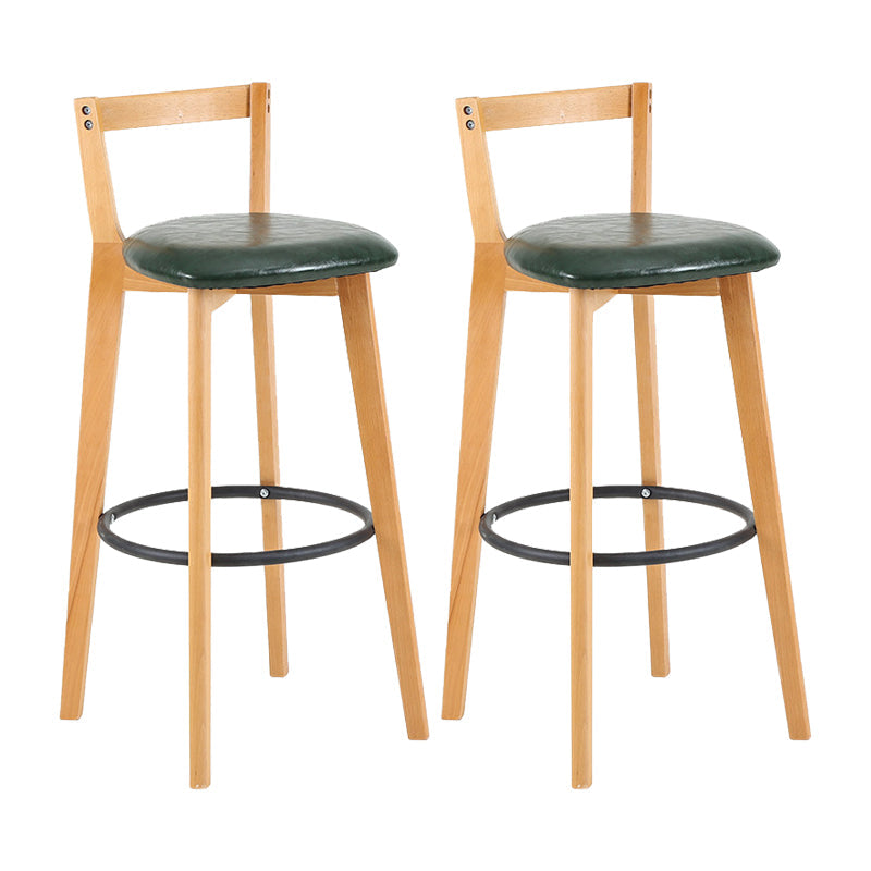 Contemporary Wood Kitchen Dining Room Armless Stool Low Back Bar Stool Blackish Green 2 Piece Set Clearhalo 'Bar Furniture' 'Bar Stools' 'bar_stools' 'furn' 'furn_bar_stools' 'furniture_bar_stools' 'Kitchen & Dining Furniture' 'kitchen&dining_furn' 'kitchen' 'kitchen_furn' Furniture' 4679114