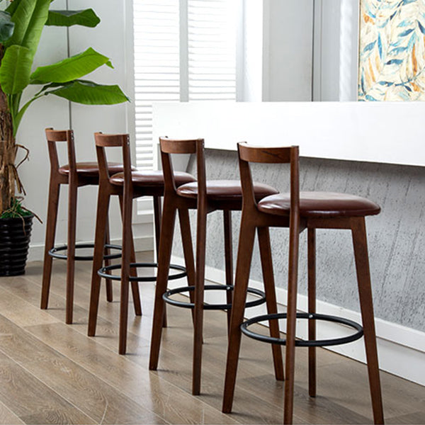 Contemporary Wood Kitchen Dining Room Armless Stool Low Back Bar Stool Clearhalo 'Bar Furniture' 'Bar Stools' 'bar_stools' 'furn' 'furn_bar_stools' 'furniture_bar_stools' 'Kitchen & Dining Furniture' 'kitchen&dining_furn' 'kitchen' 'kitchen_furn' Furniture' 4679115