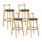Contemporary Wood Kitchen Dining Room Armless Stool Low Back Bar Stool Blackish Green 4 Piece Set Clearhalo 'Bar Furniture' 'Bar Stools' 'bar_stools' 'furn' 'furn_bar_stools' 'furniture_bar_stools' 'Kitchen & Dining Furniture' 'kitchen&dining_furn' 'kitchen' 'kitchen_furn' Furniture' 4679116