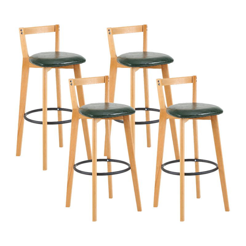 Contemporary Wood Kitchen Dining Room Armless Stool Low Back Bar Stool Blackish Green 4 Piece Set Clearhalo 'Bar Furniture' 'Bar Stools' 'bar_stools' 'furn' 'furn_bar_stools' 'furniture_bar_stools' 'Kitchen & Dining Furniture' 'kitchen&dining_furn' 'kitchen' 'kitchen_furn' Furniture' 4679116