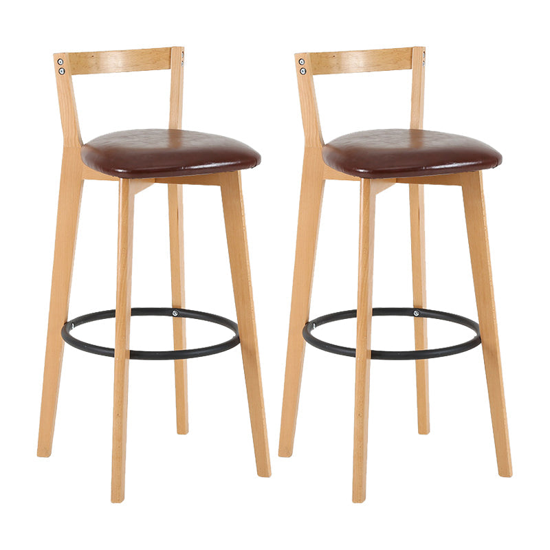 Contemporary Wood Kitchen Dining Room Armless Stool Low Back Bar Stool Brown 2 Piece Set Clearhalo 'Bar Furniture' 'Bar Stools' 'bar_stools' 'furn' 'furn_bar_stools' 'furniture_bar_stools' 'Kitchen & Dining Furniture' 'kitchen&dining_furn' 'kitchen' 'kitchen_furn' Furniture' 4679120