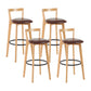 Contemporary Wood Kitchen Dining Room Armless Stool Low Back Bar Stool Brown 4 Piece Set Clearhalo 'Bar Furniture' 'Bar Stools' 'bar_stools' 'furn' 'furn_bar_stools' 'furniture_bar_stools' 'Kitchen & Dining Furniture' 'kitchen&dining_furn' 'kitchen' 'kitchen_furn' Furniture' 4679121