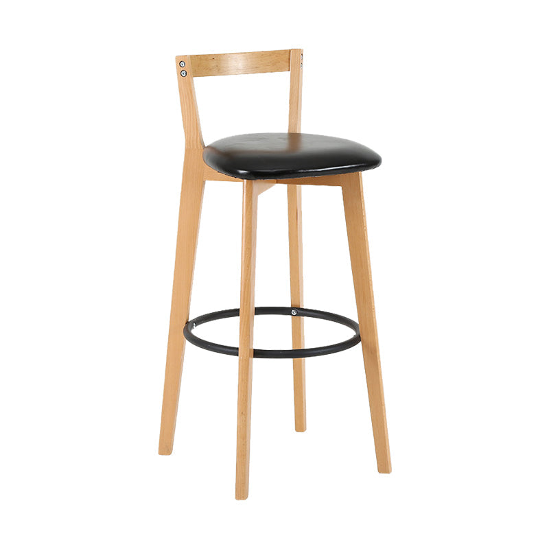 Contemporary Wood Kitchen Dining Room Armless Stool Low Back Bar Stool Black 1 Piece Clearhalo 'Bar Furniture' 'Bar Stools' 'bar_stools' 'furn' 'furn_bar_stools' 'furniture_bar_stools' 'Kitchen & Dining Furniture' 'kitchen&dining_furn' 'kitchen' 'kitchen_furn' Furniture' 4679122