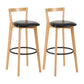 Contemporary Wood Kitchen Dining Room Armless Stool Low Back Bar Stool Black 2 Piece Set Clearhalo 'Bar Furniture' 'Bar Stools' 'bar_stools' 'furn' 'furn_bar_stools' 'furniture_bar_stools' 'Kitchen & Dining Furniture' 'kitchen&dining_furn' 'kitchen' 'kitchen_furn' Furniture' 4679123