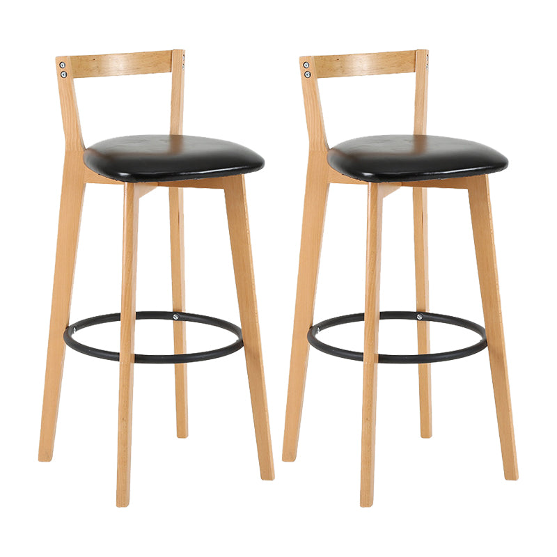 Contemporary Wood Kitchen Dining Room Armless Stool Low Back Bar Stool Black 2 Piece Set Clearhalo 'Bar Furniture' 'Bar Stools' 'bar_stools' 'furn' 'furn_bar_stools' 'furniture_bar_stools' 'Kitchen & Dining Furniture' 'kitchen&dining_furn' 'kitchen' 'kitchen_furn' Furniture' 4679123