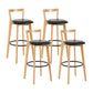 Contemporary Wood Kitchen Dining Room Armless Stool Low Back Bar Stool Black 4 Piece Set Clearhalo 'Bar Furniture' 'Bar Stools' 'bar_stools' 'furn' 'furn_bar_stools' 'furniture_bar_stools' 'Kitchen & Dining Furniture' 'kitchen&dining_furn' 'kitchen' 'kitchen_furn' Furniture' 4679124