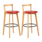 Contemporary Wood Kitchen Dining Room Armless Stool Low Back Bar Stool Red 2 Piece Set Clearhalo 'Bar Furniture' 'Bar Stools' 'bar_stools' 'furn' 'furn_bar_stools' 'furniture_bar_stools' 'Kitchen & Dining Furniture' 'kitchen&dining_furn' 'kitchen' 'kitchen_furn' Furniture' 4679126