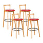 Contemporary Wood Kitchen Dining Room Armless Stool Low Back Bar Stool Red 4 Piece Set Clearhalo 'Bar Furniture' 'Bar Stools' 'bar_stools' 'furn' 'furn_bar_stools' 'furniture_bar_stools' 'Kitchen & Dining Furniture' 'kitchen&dining_furn' 'kitchen' 'kitchen_furn' Furniture' 4679127