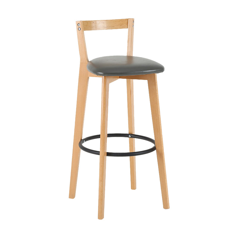Contemporary Wood Kitchen Dining Room Armless Stool Low Back Bar Stool Grey 1 Piece Clearhalo 'Bar Furniture' 'Bar Stools' 'bar_stools' 'furn' 'furn_bar_stools' 'furniture_bar_stools' 'Kitchen & Dining Furniture' 'kitchen&dining_furn' 'kitchen' 'kitchen_furn' Furniture' 4679128
