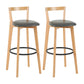 Contemporary Wood Kitchen Dining Room Armless Stool Low Back Bar Stool Grey 2 Piece Set Clearhalo 'Bar Furniture' 'Bar Stools' 'bar_stools' 'furn' 'furn_bar_stools' 'furniture_bar_stools' 'Kitchen & Dining Furniture' 'kitchen&dining_furn' 'kitchen' 'kitchen_furn' Furniture' 4679129