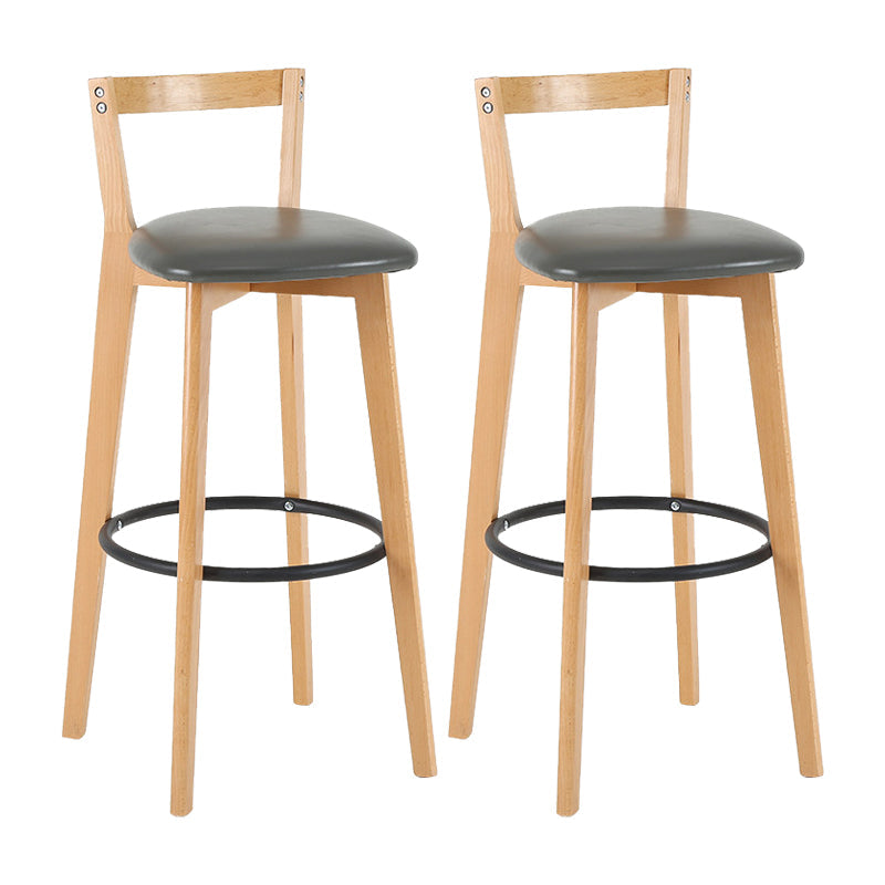 Contemporary Wood Kitchen Dining Room Armless Stool Low Back Bar Stool Grey 2 Piece Set Clearhalo 'Bar Furniture' 'Bar Stools' 'bar_stools' 'furn' 'furn_bar_stools' 'furniture_bar_stools' 'Kitchen & Dining Furniture' 'kitchen&dining_furn' 'kitchen' 'kitchen_furn' Furniture' 4679129
