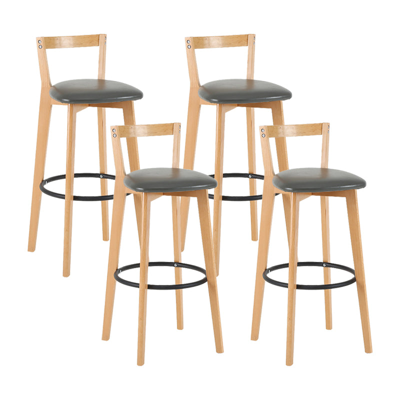 Contemporary Wood Kitchen Dining Room Armless Stool Low Back Bar Stool Grey 4 Piece Set Clearhalo 'Bar Furniture' 'Bar Stools' 'bar_stools' 'furn' 'furn_bar_stools' 'furniture_bar_stools' 'Kitchen & Dining Furniture' 'kitchen&dining_furn' 'kitchen' 'kitchen_furn' Furniture' 4679130
