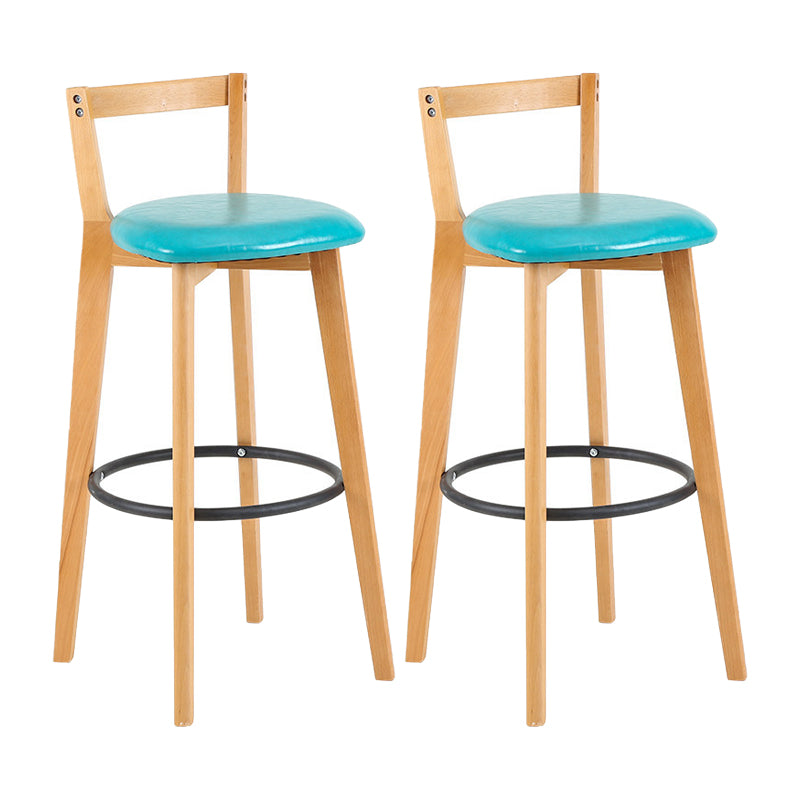 Contemporary Wood Kitchen Dining Room Armless Stool Low Back Bar Stool Light Blue 2 Piece Set Clearhalo 'Bar Furniture' 'Bar Stools' 'bar_stools' 'furn' 'furn_bar_stools' 'furniture_bar_stools' 'Kitchen & Dining Furniture' 'kitchen&dining_furn' 'kitchen' 'kitchen_furn' Furniture' 4679132