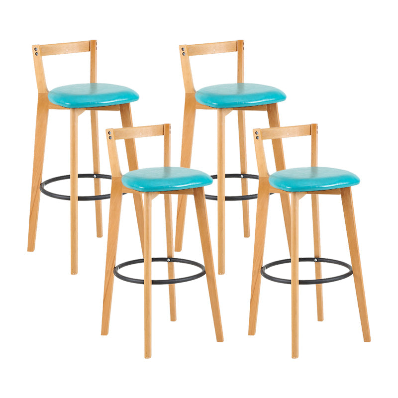Contemporary Wood Kitchen Dining Room Armless Stool Low Back Bar Stool Light Blue 4 Piece Set Clearhalo 'Bar Furniture' 'Bar Stools' 'bar_stools' 'furn' 'furn_bar_stools' 'furniture_bar_stools' 'Kitchen & Dining Furniture' 'kitchen&dining_furn' 'kitchen' 'kitchen_furn' Furniture' 4679133