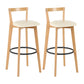 Contemporary Wood Kitchen Dining Room Armless Stool Low Back Bar Stool Off-White 2 Piece Set Clearhalo 'Bar Furniture' 'Bar Stools' 'bar_stools' 'furn' 'furn_bar_stools' 'furniture_bar_stools' 'Kitchen & Dining Furniture' 'kitchen&dining_furn' 'kitchen' 'kitchen_furn' Furniture' 4679135