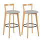Contemporary Wood Kitchen Dining Room Armless Stool Low Back Bar Stool Light Gray 2 Piece Set Clearhalo 'Bar Furniture' 'Bar Stools' 'bar_stools' 'furn' 'furn_bar_stools' 'furniture_bar_stools' 'Kitchen & Dining Furniture' 'kitchen&dining_furn' 'kitchen' 'kitchen_furn' Furniture' 4679138