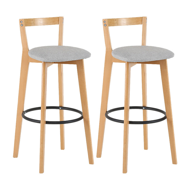 Contemporary Wood Kitchen Dining Room Armless Stool Low Back Bar Stool Light Gray 2 Piece Set Clearhalo 'Bar Furniture' 'Bar Stools' 'bar_stools' 'furn' 'furn_bar_stools' 'furniture_bar_stools' 'Kitchen & Dining Furniture' 'kitchen&dining_furn' 'kitchen' 'kitchen_furn' Furniture' 4679138