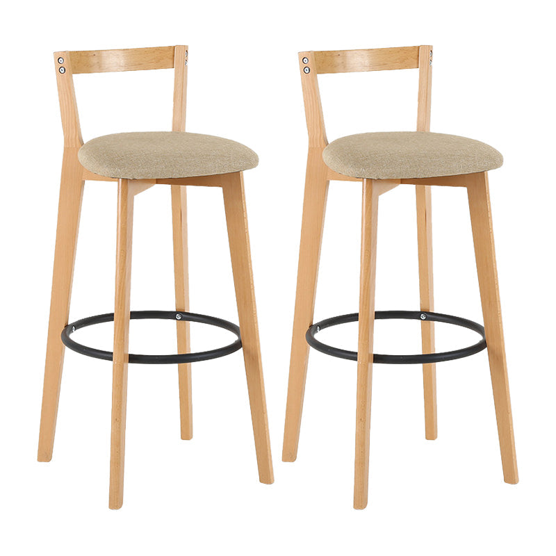 Contemporary Wood Kitchen Dining Room Armless Stool Low Back Bar Stool Khaki 2 Piece Set Clearhalo 'Bar Furniture' 'Bar Stools' 'bar_stools' 'furn' 'furn_bar_stools' 'furniture_bar_stools' 'Kitchen & Dining Furniture' 'kitchen&dining_furn' 'kitchen' 'kitchen_furn' Furniture' 4679146