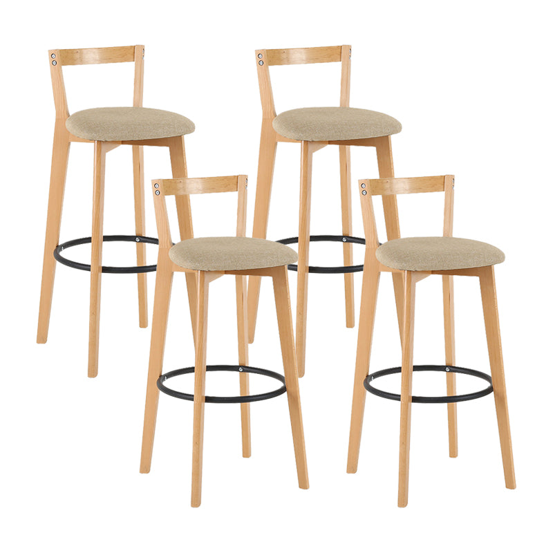 Contemporary Wood Kitchen Dining Room Armless Stool Low Back Bar Stool Khaki 4 Piece Set Clearhalo 'Bar Furniture' 'Bar Stools' 'bar_stools' 'furn' 'furn_bar_stools' 'furniture_bar_stools' 'Kitchen & Dining Furniture' 'kitchen&dining_furn' 'kitchen' 'kitchen_furn' Furniture' 4679147