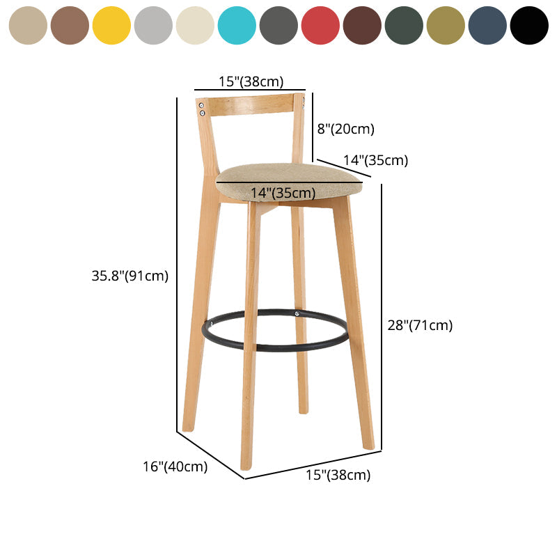 Contemporary Wood Kitchen Dining Room Armless Stool Low Back Bar Stool Clearhalo 'Bar Furniture' 'Bar Stools' 'bar_stools' 'furn' 'furn_bar_stools' 'furniture_bar_stools' 'Kitchen & Dining Furniture' 'kitchen&dining_furn' 'kitchen' 'kitchen_furn' Furniture' 4679148