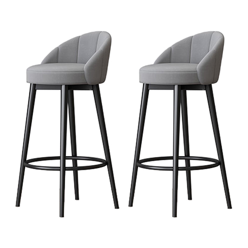 Metal Scandinavian Kitchen Dining Room Armless Stool Low Back Bar Stool Grey 2 Piece Set Clearhalo 'Bar Furniture' 'Bar Stools' 'bar_stools' 'furn' 'furn_bar_stools' 'furniture_bar_stools' 'Kitchen & Dining Furniture' 'kitchen&dining_furn' 'kitchen' 'kitchen_furn' Furniture' 4679183