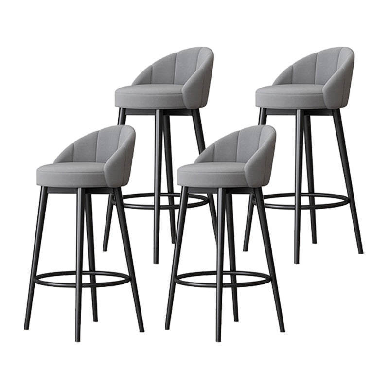 Metal Scandinavian Kitchen Dining Room Armless Stool Low Back Bar Stool Grey 4 Piece Set Clearhalo 'Bar Furniture' 'Bar Stools' 'bar_stools' 'furn' 'furn_bar_stools' 'furniture_bar_stools' 'Kitchen & Dining Furniture' 'kitchen&dining_furn' 'kitchen' 'kitchen_furn' Furniture' 4679184