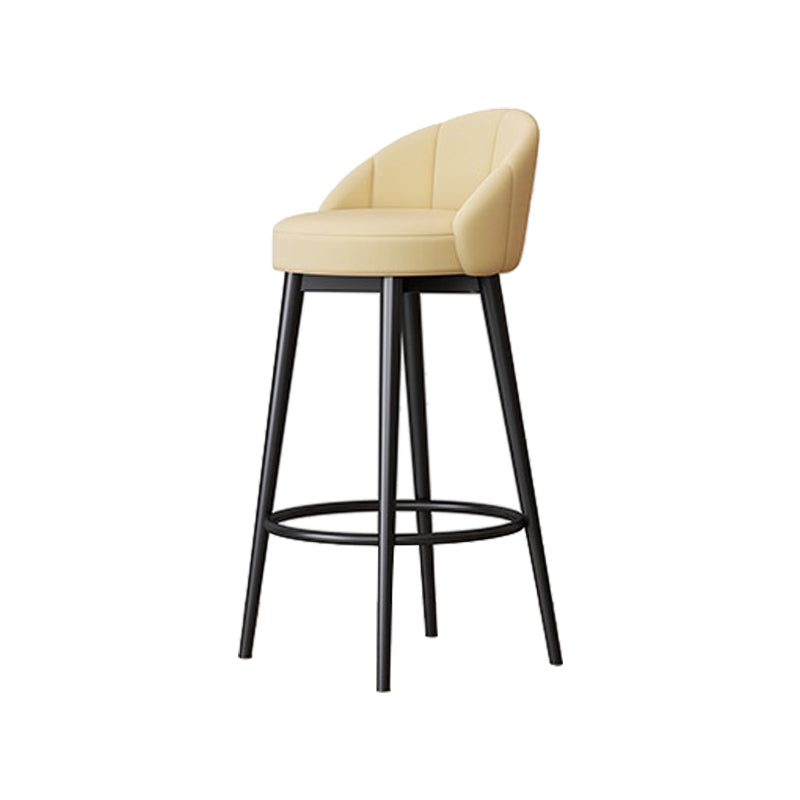 Metal Scandinavian Kitchen Dining Room Armless Stool Low Back Bar Stool Beige 1 Piece Clearhalo 'Bar Furniture' 'Bar Stools' 'bar_stools' 'furn' 'furn_bar_stools' 'furniture_bar_stools' 'Kitchen & Dining Furniture' 'kitchen&dining_furn' 'kitchen' 'kitchen_furn' Furniture' 4679186