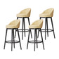 Metal Scandinavian Kitchen Dining Room Armless Stool Low Back Bar Stool Beige 4 Piece Set Clearhalo 'Bar Furniture' 'Bar Stools' 'bar_stools' 'furn' 'furn_bar_stools' 'furniture_bar_stools' 'Kitchen & Dining Furniture' 'kitchen&dining_furn' 'kitchen' 'kitchen_furn' Furniture' 4679191