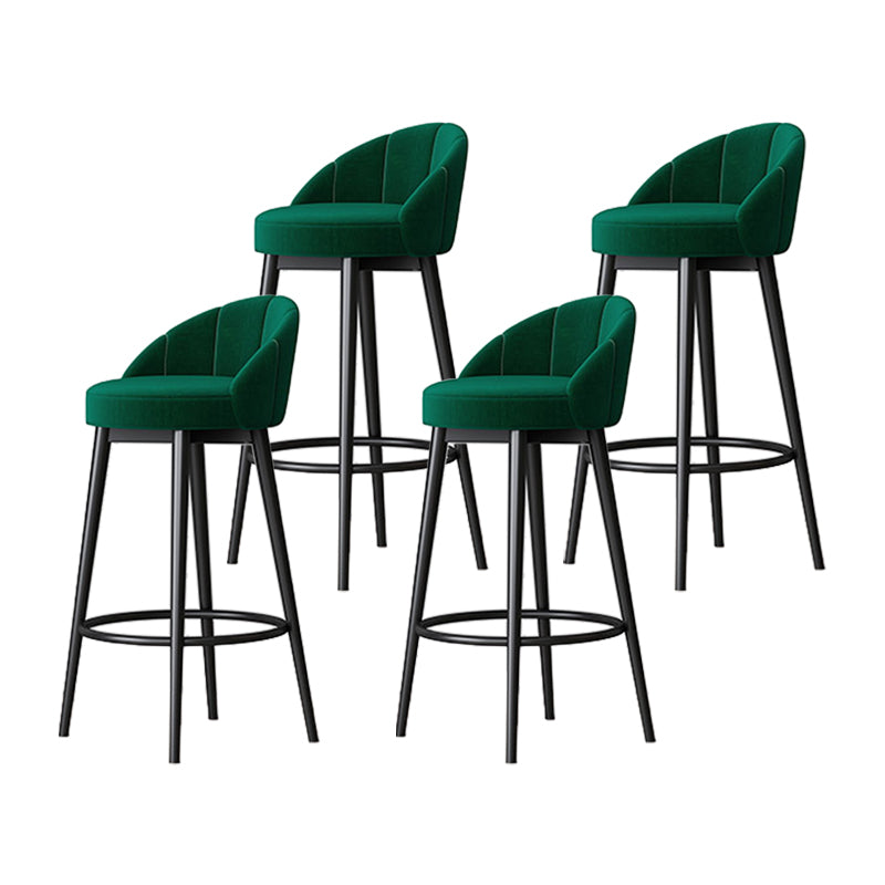 Metal Scandinavian Kitchen Dining Room Armless Stool Low Back Bar Stool Green 4 Piece Set Clearhalo 'Bar Furniture' 'Bar Stools' 'bar_stools' 'furn' 'furn_bar_stools' 'furniture_bar_stools' 'Kitchen & Dining Furniture' 'kitchen&dining_furn' 'kitchen' 'kitchen_furn' Furniture' 4679200