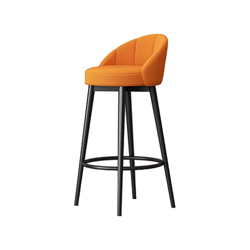 Metal Scandinavian Kitchen Dining Room Armless Stool Low Back Bar Stool Orange 1 Piece Clearhalo 'Bar Furniture' 'Bar Stools' 'bar_stools' 'furn' 'furn_bar_stools' 'furniture_bar_stools' 'Kitchen & Dining Furniture' 'kitchen&dining_furn' 'kitchen' 'kitchen_furn' Furniture' 4679201