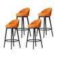 Metal Scandinavian Kitchen Dining Room Armless Stool Low Back Bar Stool Orange 4 Piece Set Clearhalo 'Bar Furniture' 'Bar Stools' 'bar_stools' 'furn' 'furn_bar_stools' 'furniture_bar_stools' 'Kitchen & Dining Furniture' 'kitchen&dining_furn' 'kitchen' 'kitchen_furn' Furniture' 4679203