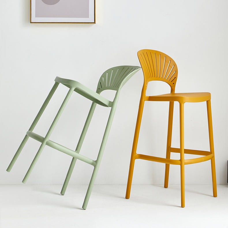 29.53" Plastic Scandinavian Kitchen Dining Room Armless Stool Low Back Bar Stool Clearhalo 'Bar Furniture' 'Bar Stools' 'bar_stools' 'furniture_bar_stools' 'Kitchen & Dining Furniture' 'kitchen&dining_furn' 'kitchen' 'kitchen_furn' Furniture' 4679224