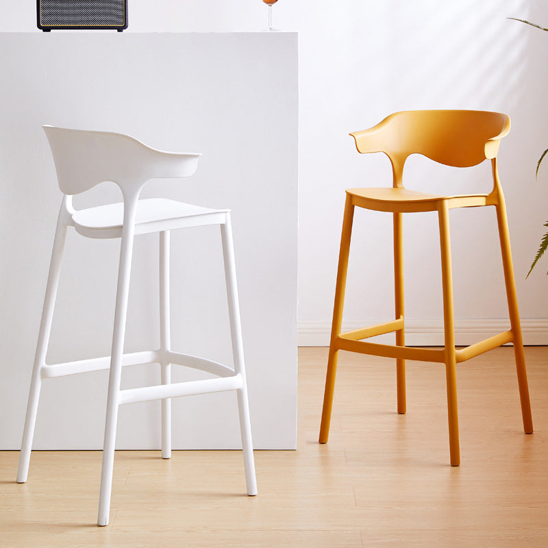 Contemporary Plastic Kitchen Dining Room Arm Stool Low Back Bar Stool Clearhalo 'Bar Furniture' 'Bar Stools' 'bar_stools' 'furn' 'furn_bar_stools' 'furniture_bar_stools' 'Kitchen & Dining Furniture' 'kitchen&dining_furn' 'kitchen' 'kitchen_furn' Furniture' 4679237