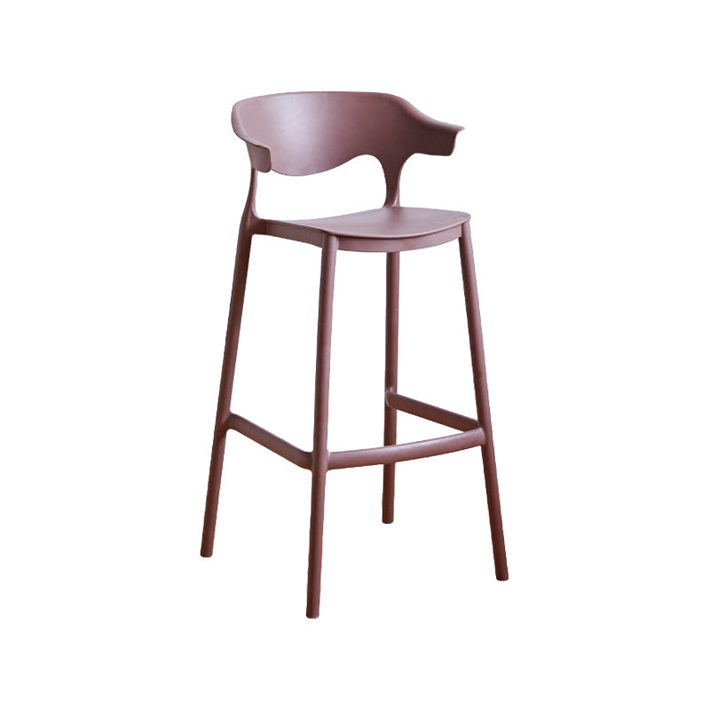 Contemporary Plastic Kitchen Dining Room Arm Stool Low Back Bar Stool Coffee 1 Piece Bar Stool(30"H) Clearhalo 'Bar Furniture' 'Bar Stools' 'bar_stools' 'furn' 'furn_bar_stools' 'furniture_bar_stools' 'Kitchen & Dining Furniture' 'kitchen&dining_furn' 'kitchen' 'kitchen_furn' Furniture' 4679238