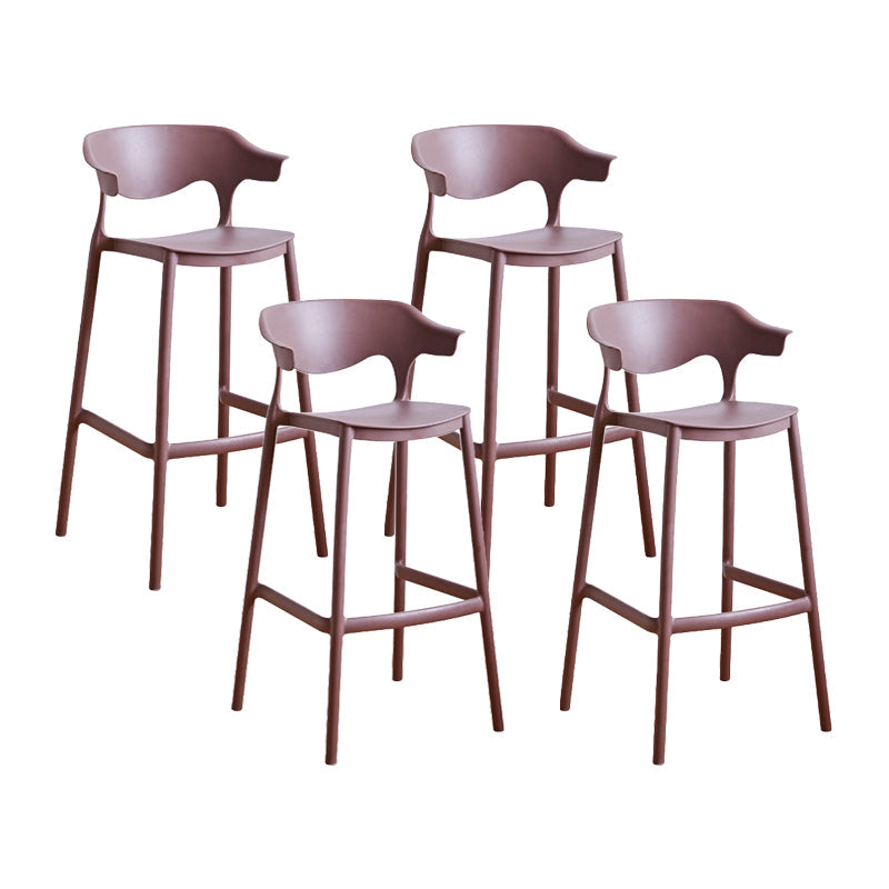 Contemporary Plastic Kitchen Dining Room Arm Stool Low Back Bar Stool Coffee 4 Piece Set Bar Stool(30"H) Clearhalo 'Bar Furniture' 'Bar Stools' 'bar_stools' 'furn' 'furn_bar_stools' 'furniture_bar_stools' 'Kitchen & Dining Furniture' 'kitchen&dining_furn' 'kitchen' 'kitchen_furn' Furniture' 4679241