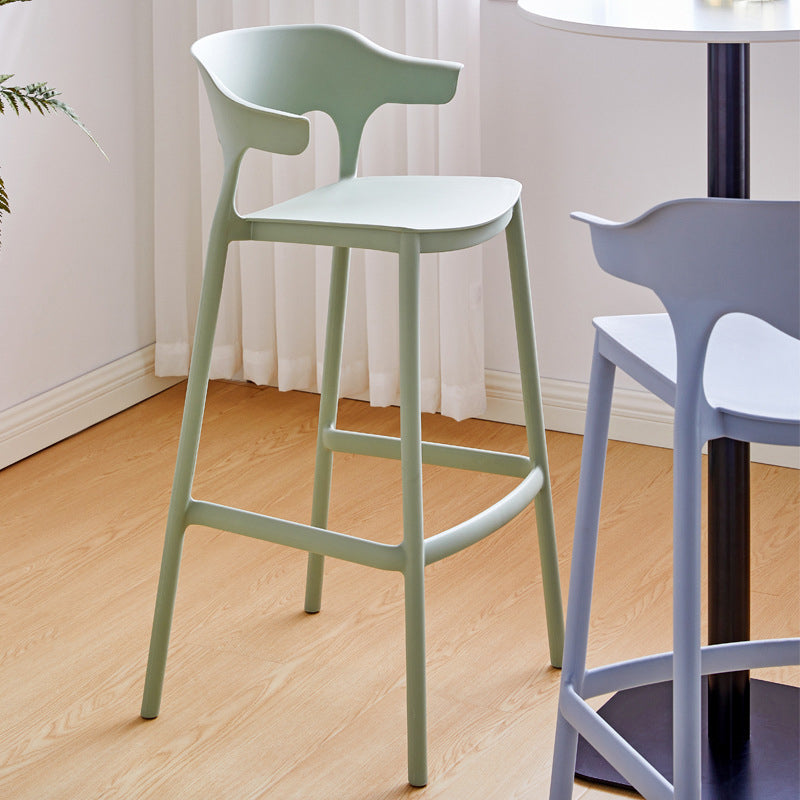 Contemporary Plastic Kitchen Dining Room Arm Stool Low Back Bar Stool Clearhalo 'Bar Furniture' 'Bar Stools' 'bar_stools' 'furn' 'furn_bar_stools' 'furniture_bar_stools' 'Kitchen & Dining Furniture' 'kitchen&dining_furn' 'kitchen' 'kitchen_furn' Furniture' 4679242
