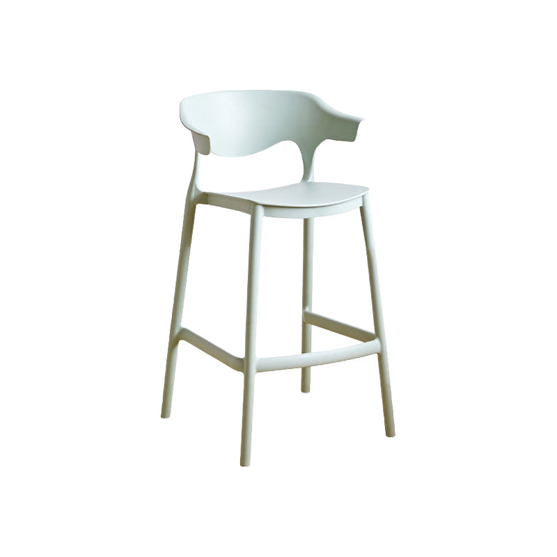 Contemporary Plastic Kitchen Dining Room Arm Stool Low Back Bar Stool Green 1 Piece Counter Stool(26"H) Clearhalo 'Bar Furniture' 'Bar Stools' 'bar_stools' 'furn' 'furn_bar_stools' 'furniture_bar_stools' 'Kitchen & Dining Furniture' 'kitchen&dining_furn' 'kitchen' 'kitchen_furn' Furniture' 4679246