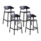 Contemporary Plastic Kitchen Dining Room Arm Stool Low Back Bar Stool Black 4 Piece Set Counter Stool(26"H) Clearhalo 'Bar Furniture' 'Bar Stools' 'bar_stools' 'furn' 'furn_bar_stools' 'furniture_bar_stools' 'Kitchen & Dining Furniture' 'kitchen&dining_furn' 'kitchen' 'kitchen_furn' Furniture' 4679253
