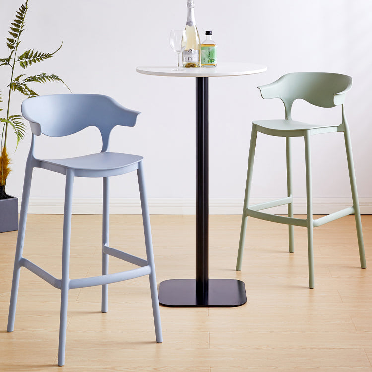 Contemporary Plastic Kitchen Dining Room Arm Stool Low Back Bar Stool Clearhalo 'Bar Furniture' 'Bar Stools' 'bar_stools' 'furn' 'furn_bar_stools' 'furniture_bar_stools' 'Kitchen & Dining Furniture' 'kitchen&dining_furn' 'kitchen' 'kitchen_furn' Furniture' 4679258