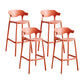Contemporary Plastic Kitchen Dining Room Arm Stool Low Back Bar Stool Red 4 Piece Set Bar Stool(30"H) Clearhalo 'Bar Furniture' 'Bar Stools' 'bar_stools' 'furn' 'furn_bar_stools' 'furniture_bar_stools' 'Kitchen & Dining Furniture' 'kitchen&dining_furn' 'kitchen' 'kitchen_furn' Furniture' 4679259