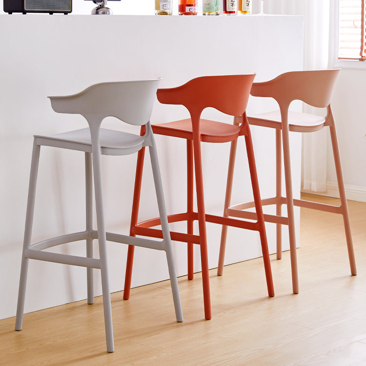 Contemporary Plastic Kitchen Dining Room Arm Stool Low Back Bar Stool Clearhalo 'Bar Furniture' 'Bar Stools' 'bar_stools' 'furn' 'furn_bar_stools' 'furniture_bar_stools' 'Kitchen & Dining Furniture' 'kitchen&dining_furn' 'kitchen' 'kitchen_furn' Furniture' 4679260