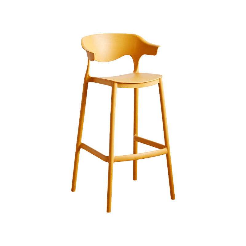 Contemporary Plastic Kitchen Dining Room Arm Stool Low Back Bar Stool Ginger 1 Piece Bar Stool(30"H) Clearhalo 'Bar Furniture' 'Bar Stools' 'bar_stools' 'furn' 'furn_bar_stools' 'furniture_bar_stools' 'Kitchen & Dining Furniture' 'kitchen&dining_furn' 'kitchen' 'kitchen_furn' Furniture' 4679261